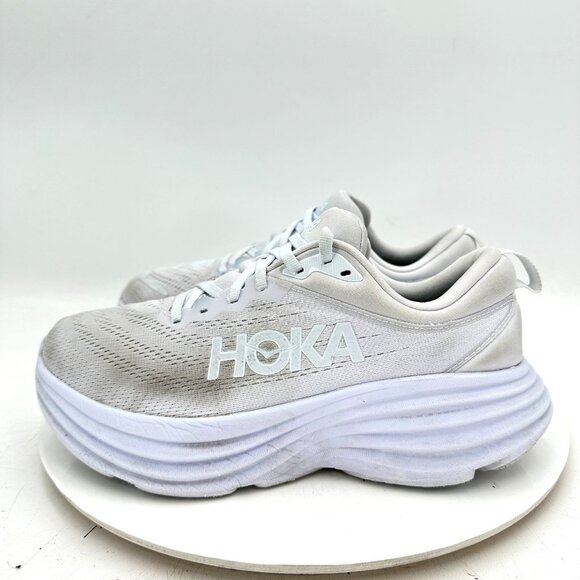 Hoka One One Bondi 8 Women Size 8.5D 1127952 WWH White Running Shoes - Picture 1 of 11